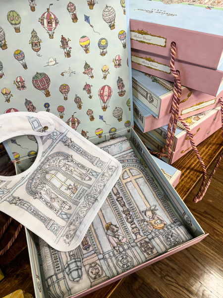 Carré & Satin Bib Set – Château Choux with Gift Box Set