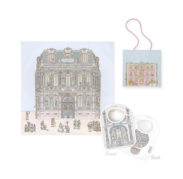 Carré & Satin Bib Set – Château Choux with Gift Box Set