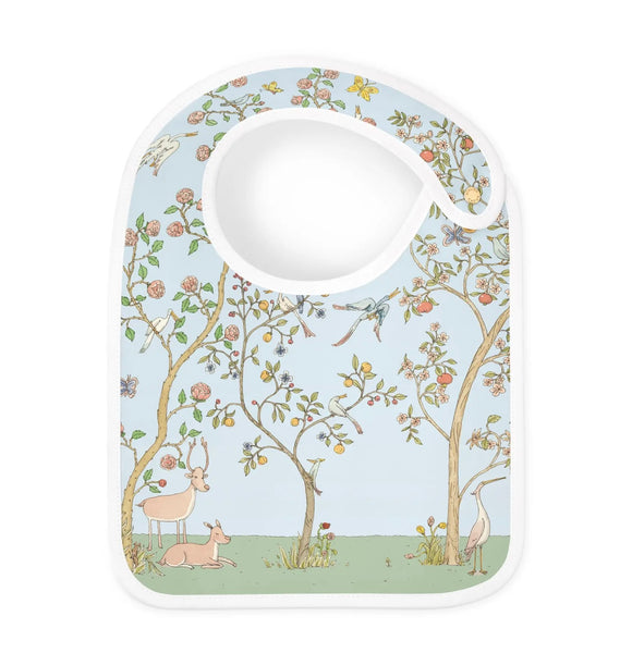 Carré & Satin Bib Set – In Bloom Blue with Gift Box Set