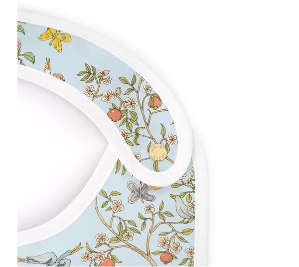 Carré & Satin Bib Set – In Bloom Blue with Gift Box Set
