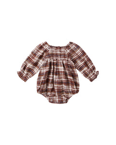Adelaide Romper || Burgundy Plaid