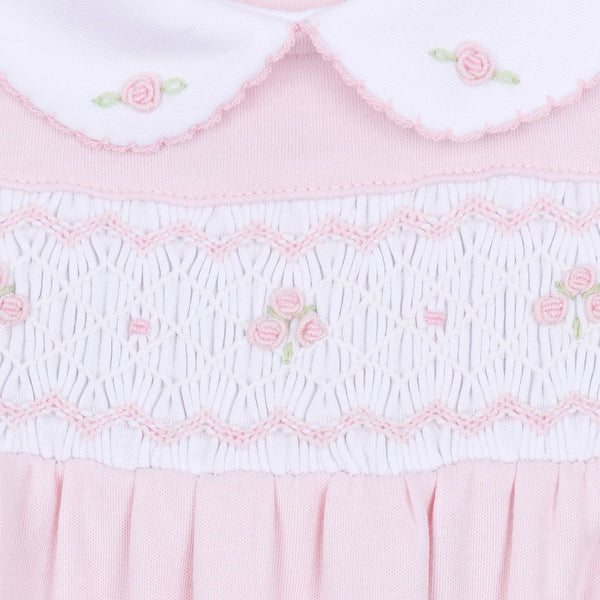 Lillian Smocked Footie - Pink