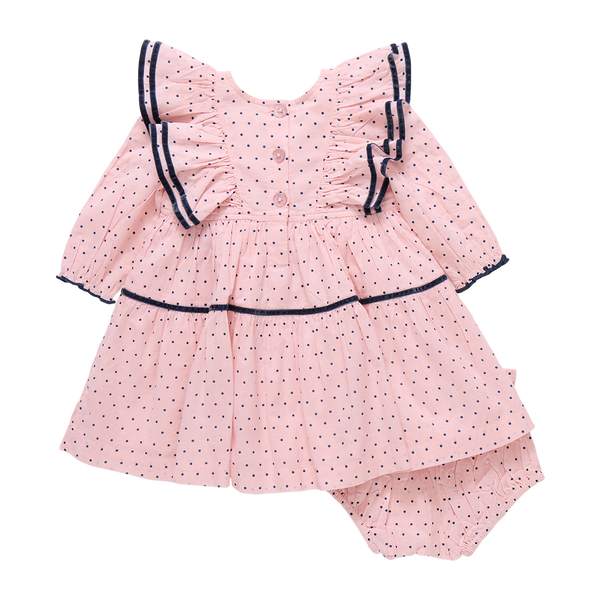 Girls Raphaela Dress Strawberry Cream Polka Dot