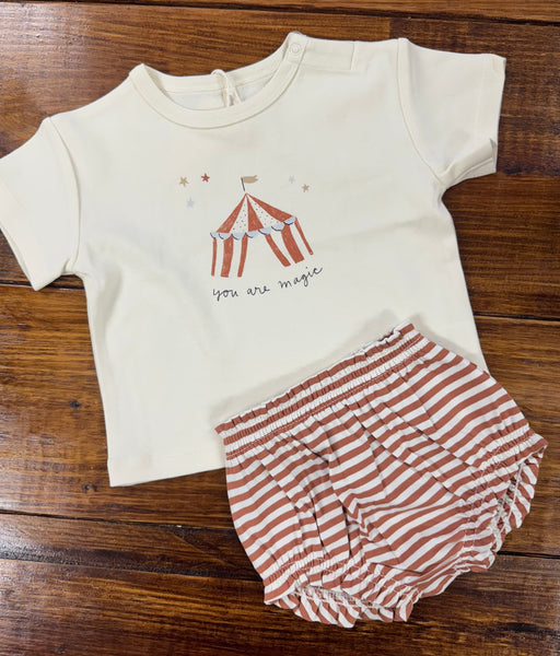 Gathered Bloomer || Poppy Stripe
