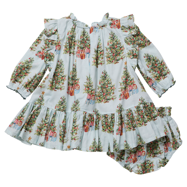 Baby Girls Harper Dress Set - Trees and Presents