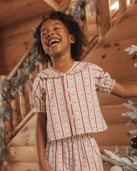 Ruffle Pajamas Candy Cane Lane