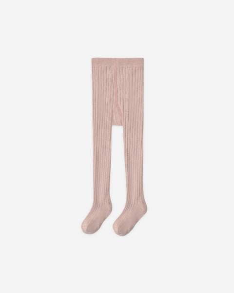 solid ribbed tights rose