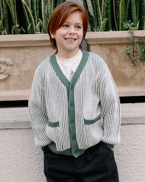 Haywood Cardigan || Green Stripe