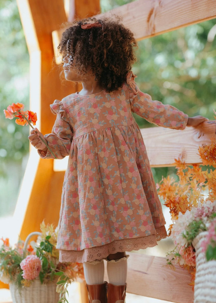 Leilah Dress - Caramel Roses no small miracle children's boutique Leilah Dress - Caramel Roses no small miracle children's boutique