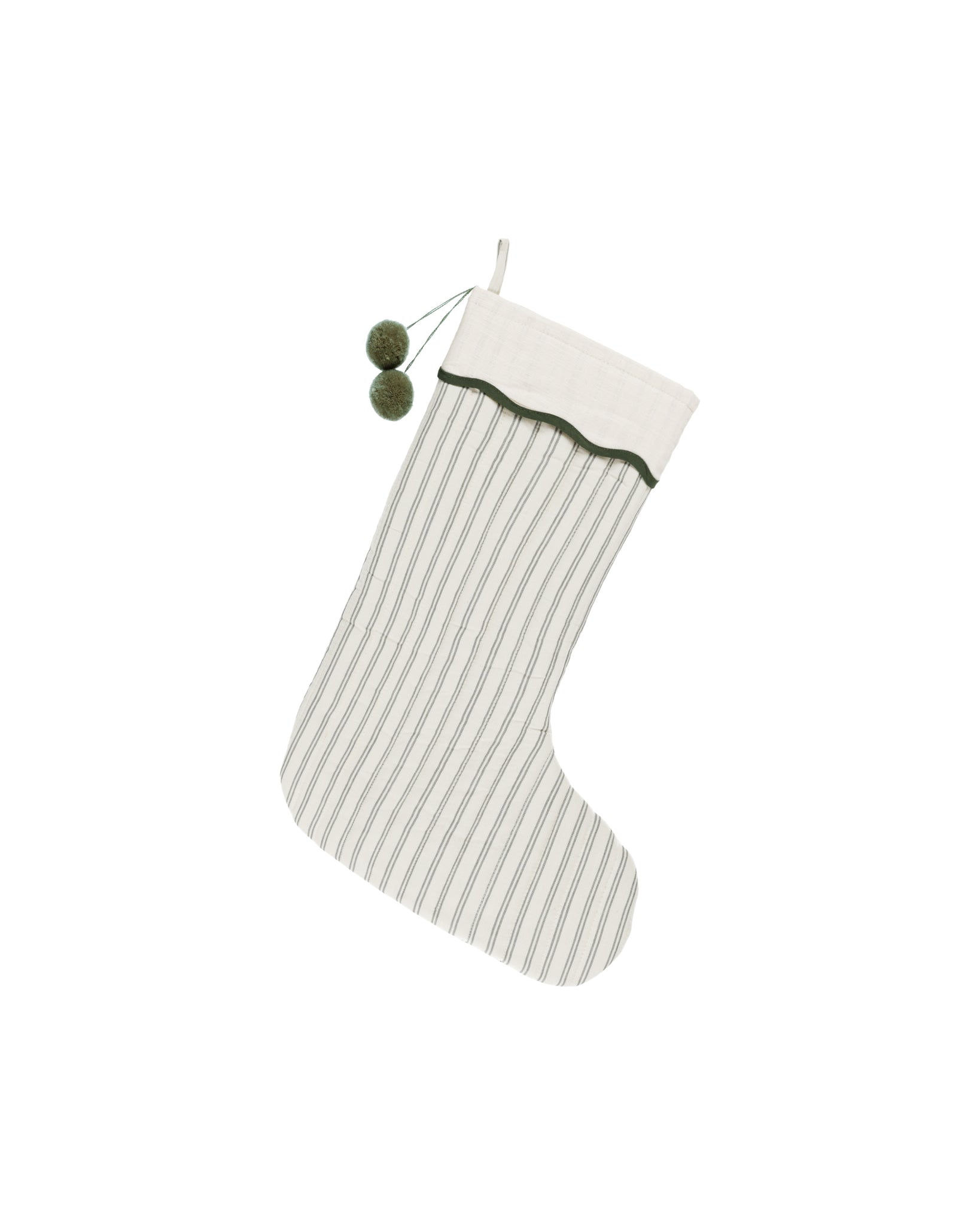 Christmas Stocking || Forest Pinstripe