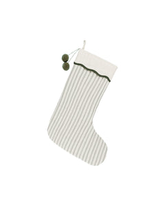 Christmas Stocking || Forest Pinstripe