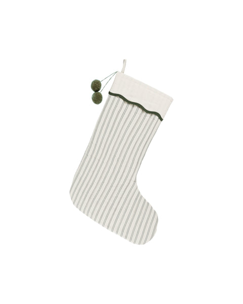 Christmas Stocking || Forest Pinstripe