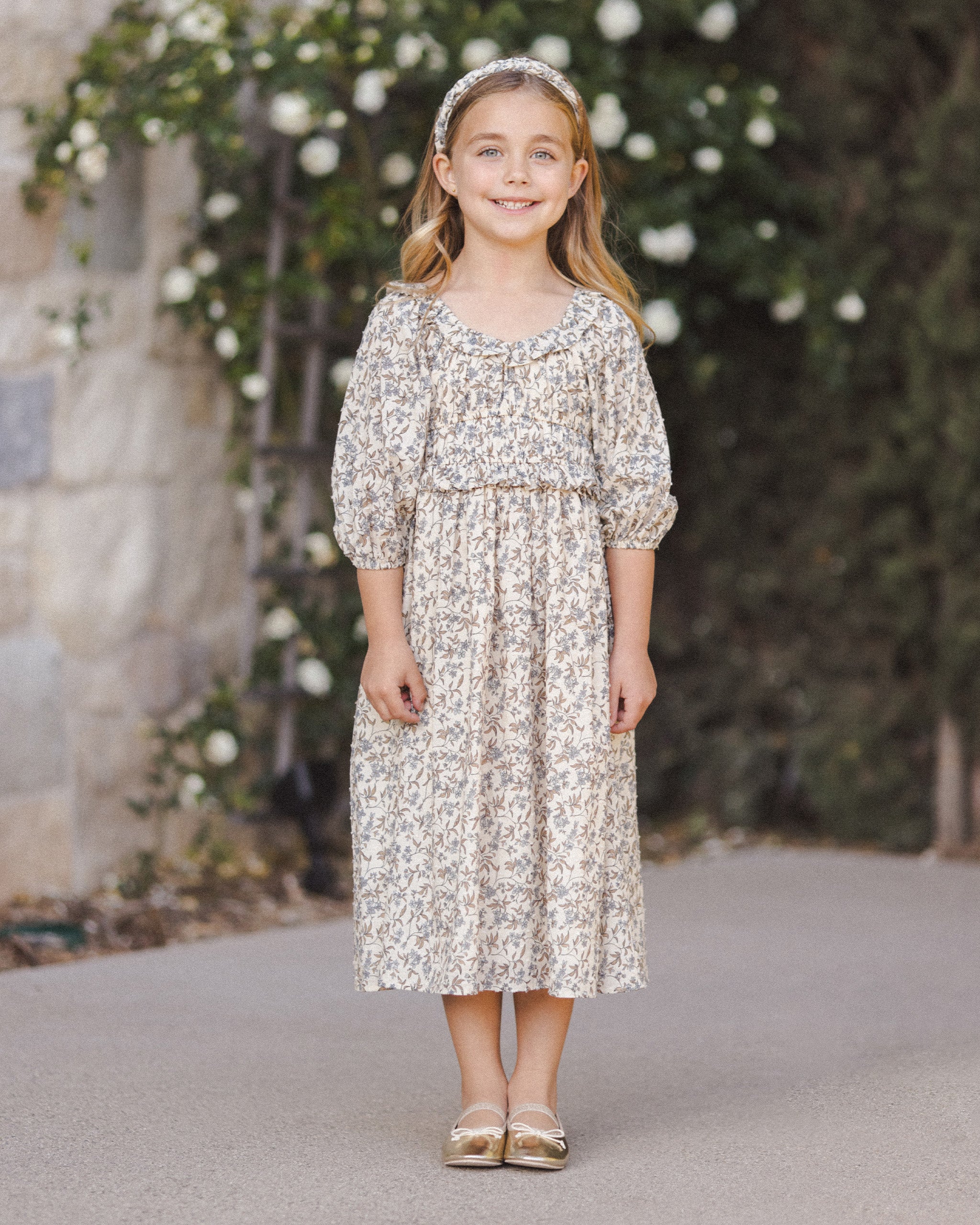 Junie Dress || Vintage Blue Floral – no small miracle