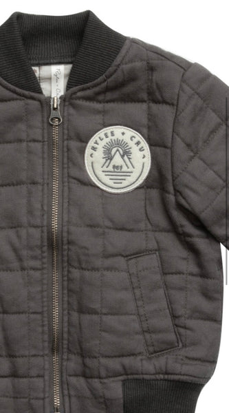 Quilted Bomber Jacket || Charcoal