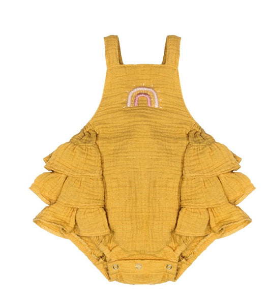 Rainbow Ruffle Romper Honey