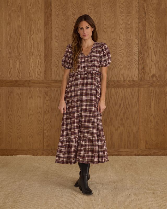 Women's Kate Dress || Burgundy Plaid