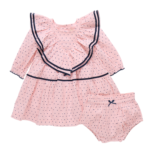 Girls Raphaela Dress Strawberry Cream Polka Dot