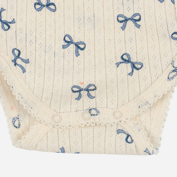 minnie newborn bodysuit bow bleu