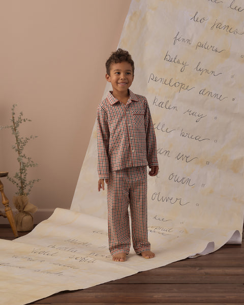 Long Sleeve Pajamas Holiday Gingham