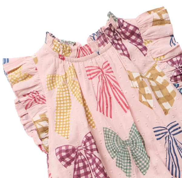Girls Harper Dress - Patterned Bows