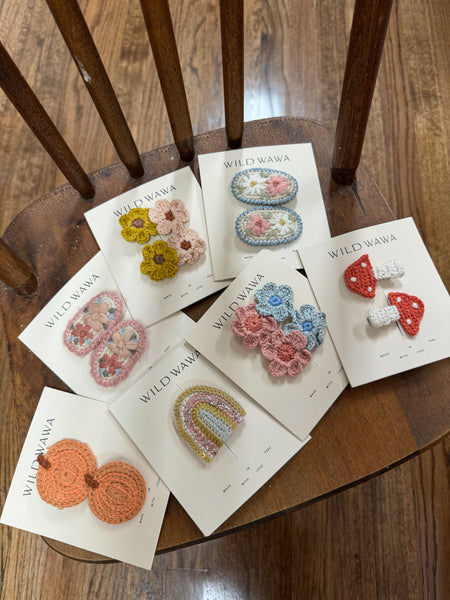 Crochet Mushroom Clip Set