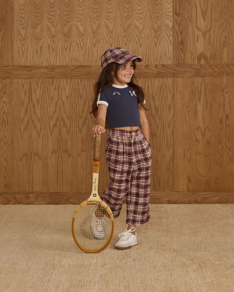 Baseball Hat | Burgundy Plaid