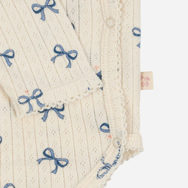 minnie newborn bodysuit bow bleu