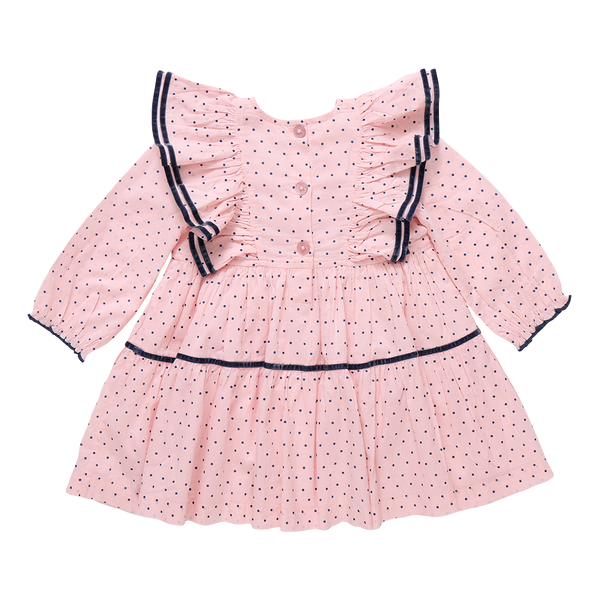 Girls Raphaela Dress Strawberry Cream Polka Dot