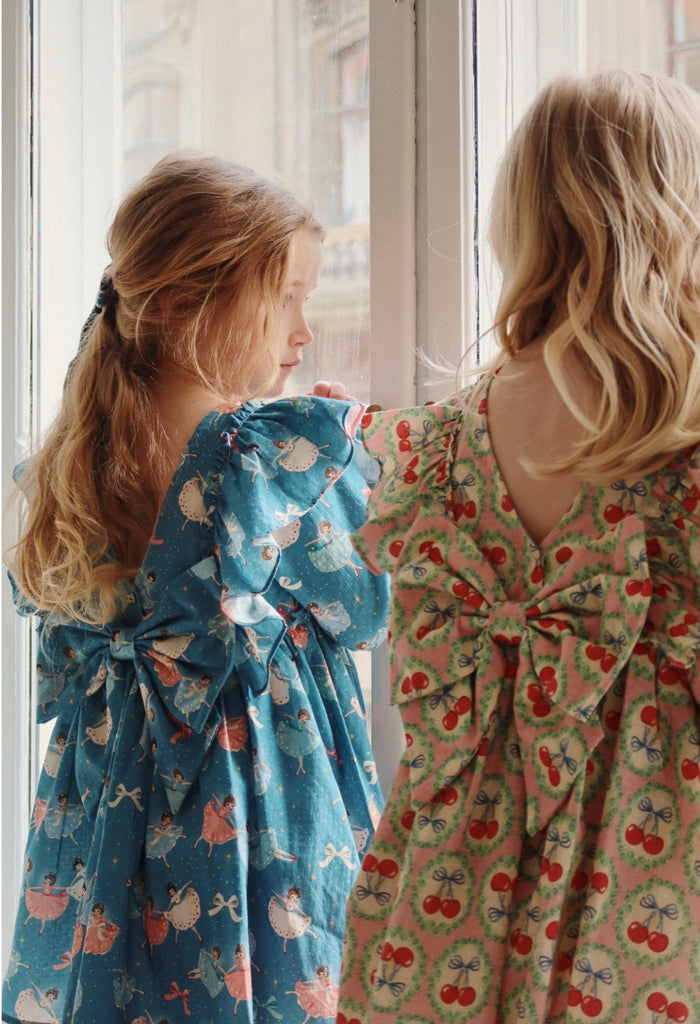 ワンピース Konges Sloejd EVIA LS BOW DRESS 7-8y evia ls bow dress gots - snow bow ballerina – no small