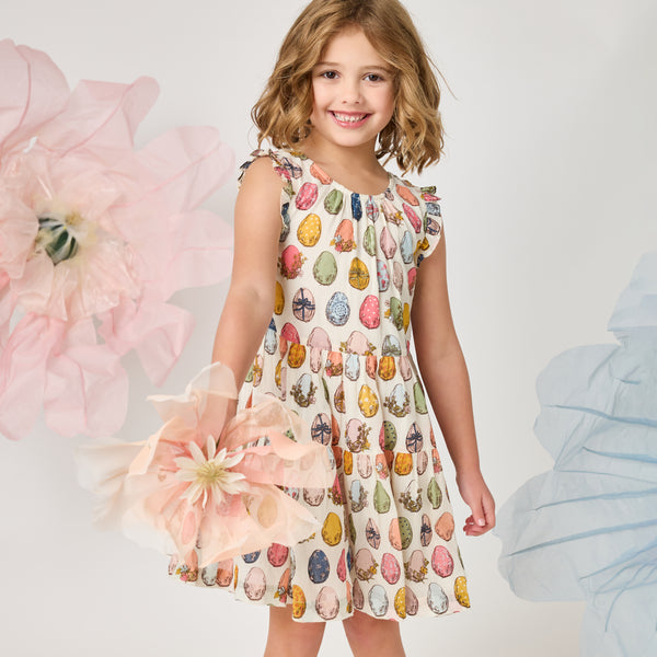Eloise Ruffle Dress | Multi Eggs