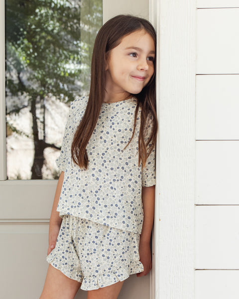 Mosie Set || Blue Ditsy