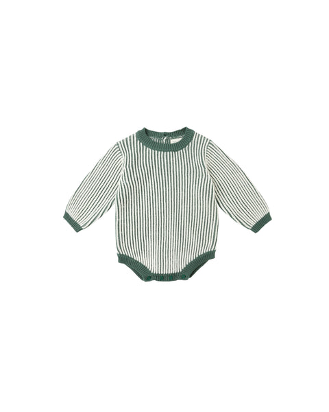 Haywood Romper || Green Stripe