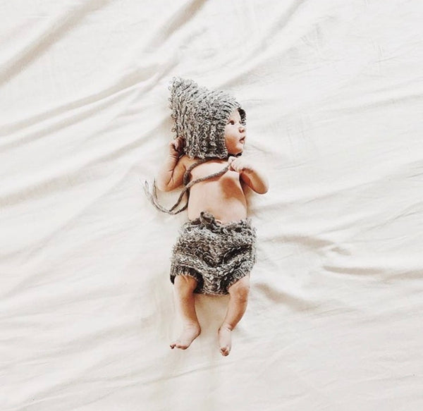 Looped Knit Bonnet and Bloomer Set