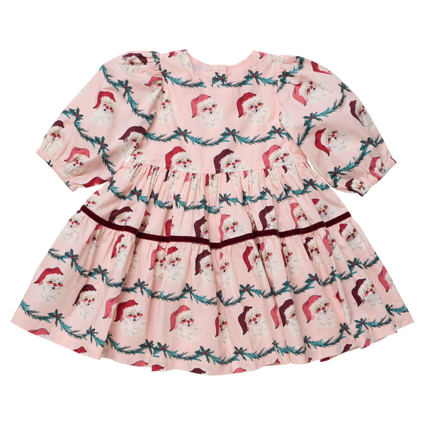Girls Maribelle Dress - Santa Garland