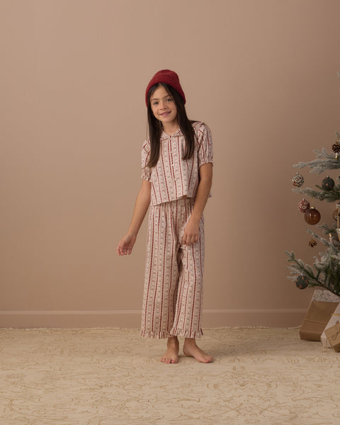 Ruffle Pajamas Candy Cane Lane