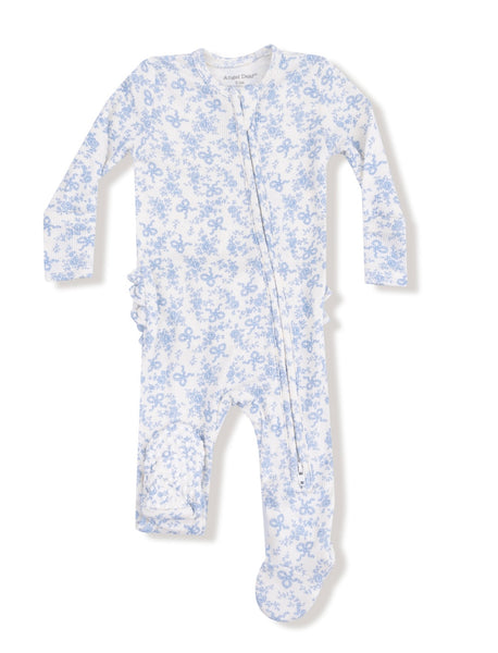 Romi Floral - 2 Way Zipper Ruffle Back Footie