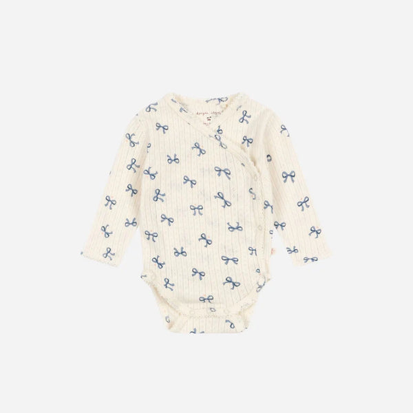 minnie newborn bodysuit bow bleu