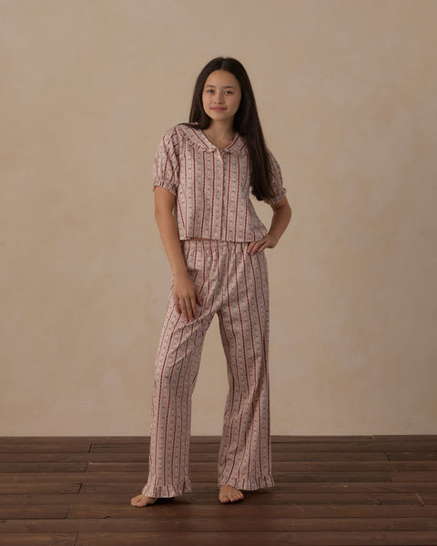 Teen Ruffle Pajamas Candy Cane Lane