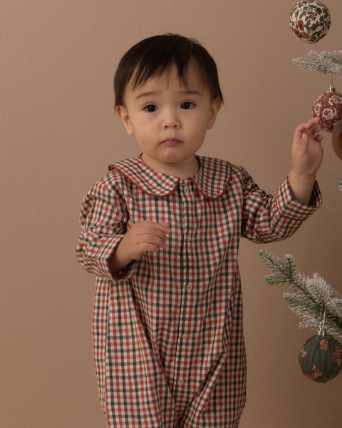 Baby Pajama Romper Holiday Gingham