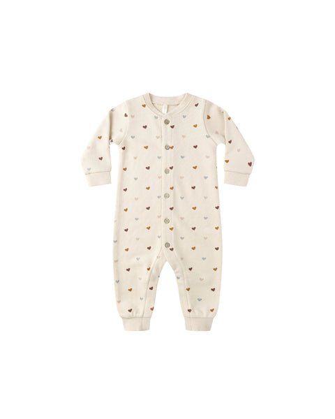 Button Down Jumpsuit || Hearts