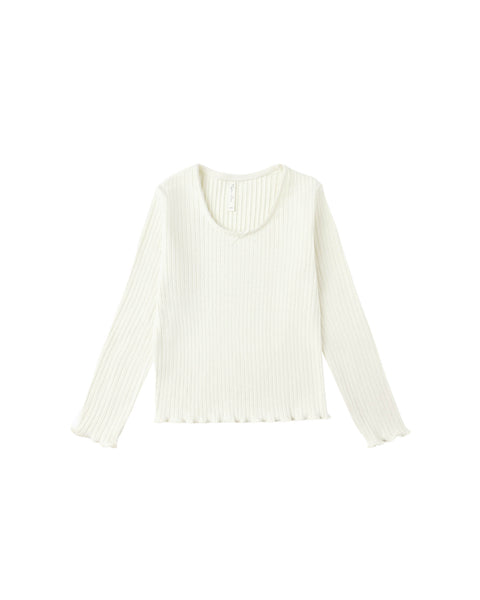 Ribbed Long Sleeve || Ivory
