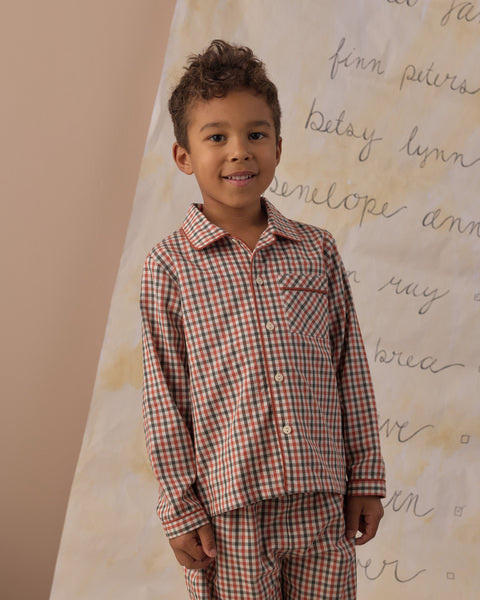 Long Sleeve Pajamas Holiday Gingham