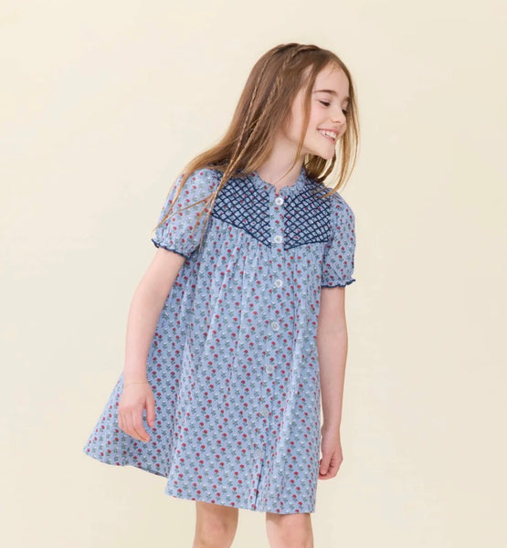 Girls Lucia Dress - Light Blue Carnation