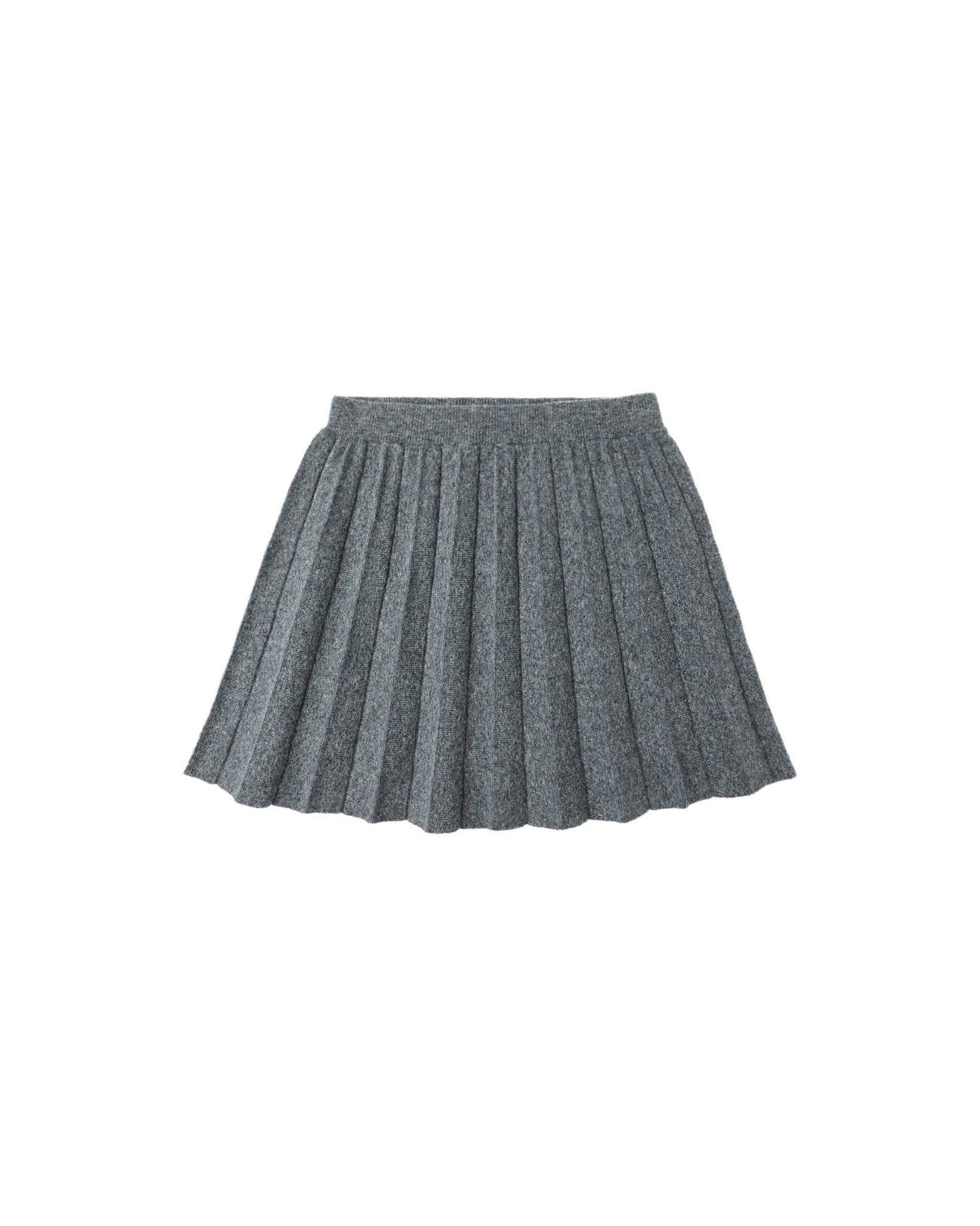 Knit Pleated Skirt || Heathered Grey