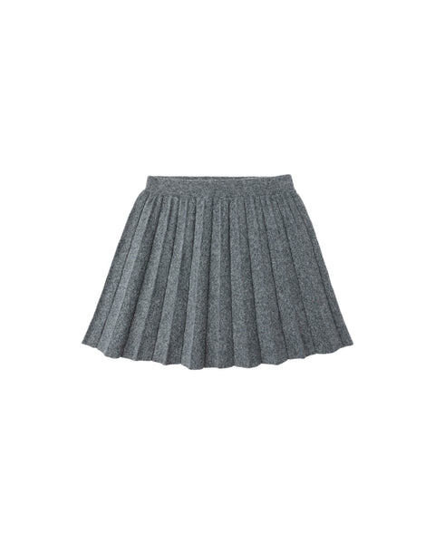 Knit Pleated Skirt || Heathered Grey