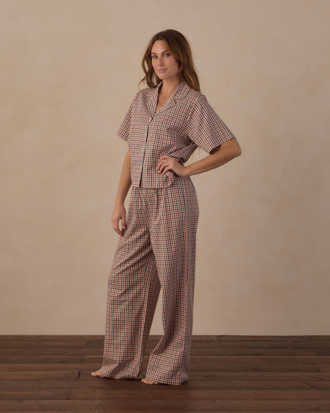 Women's Woven Pajama Set Holiday Gingham