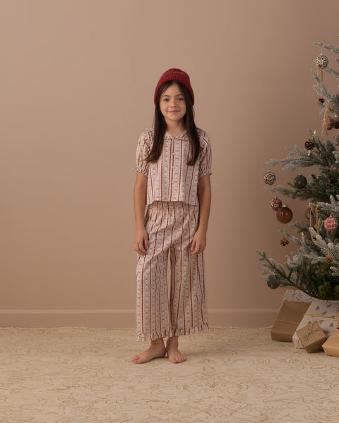Ruffle Pajamas Candy Cane Lane