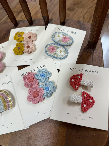 Crochet Mushroom Clip Set
