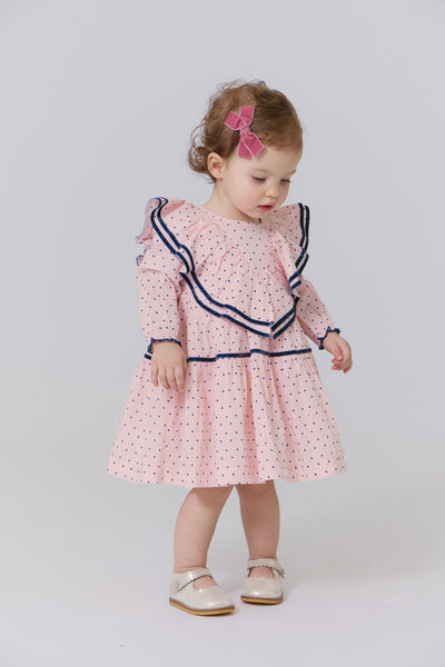 Girls Raphaela Dress Strawberry Cream Polka Dot