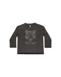 Raw Edge Long Sleeve Tee || Wolf Pack